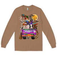 Toasted Coconut Hallloween Farm animals Truck Long Sleeve Tee - CowhideDigitalArt