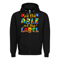 Black see the able not the label Zipper Hoodie - JahusDesignShop