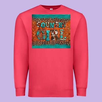 Country Girl Premium Sweatshirt Designed By Barkaloodesign