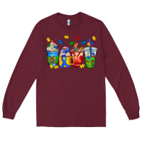 Burgundy autism coffee cup Long Sleeve Tee - AdoDesignShop