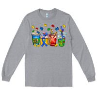 Heather Grey autism coffee cup Long Sleeve Tee - AdoDesignShop