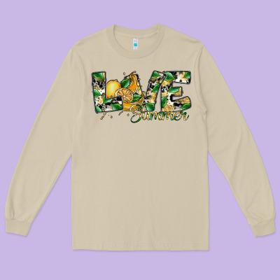 Love Summer Lemon Long Sleeve Tee Designed By Sublimationcraftshop