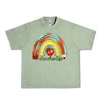 Oil Green teacher life with rainbow Urban Heavy Tee - texasbilliewilder