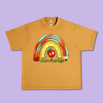 Urban Heavy Tee teacher life with rainbow