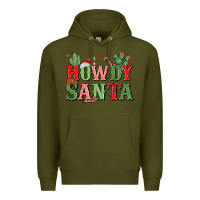 Army Green howdy santa Premium Hoodie - MaliasSmallBusiness