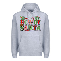 Heather Grey howdy santa Premium Hoodie - MaliasSmallBusiness