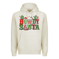 Oatmeal Heather howdy santa Premium Hoodie - MaliasSmallBusiness
