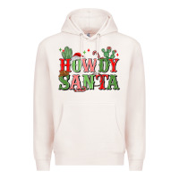 Pale Pink howdy santa Premium Hoodie - MaliasSmallBusiness