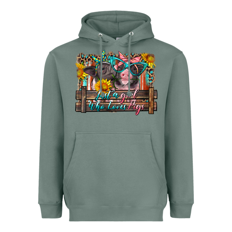 Just A Girl Who Loves Pigs Heavyweight Hoodie by Artiststas | Teevron