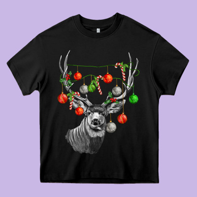 Mule Deer With Heavy Core Tee Designed By Lillyallendesigns