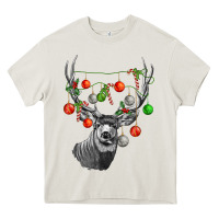 Cream Mule deer with Heavy Core Tee - LillyAllenDesigns