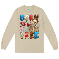 Mushroom Born to be free with skeleton 4th of july Long Sleeve Tee - Neo Western