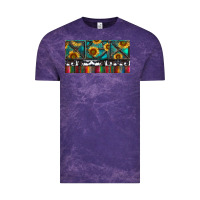 Cloud Purple Rusty Sunflowers with Cowhide and Turquoise Vintage Tee - RanaPortraitStore