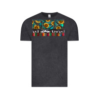 Vintage Black Rusty Sunflowers with Cowhide and Turquoise Vintage Tee - RanaPortraitStore