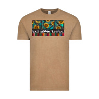 Vintage Coffee Rusty Sunflowers with Cowhide and Turquoise Vintage Tee - RanaPortraitStore