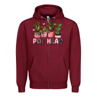 Burgundy pot head plants Zipper Hoodie - JahusDesignShop