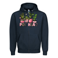 Navy pot head plants Zipper Hoodie - JahusDesignShop