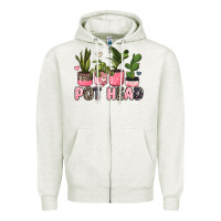Oatmeal Heather pot head plants Zipper Hoodie - JahusDesignShop
