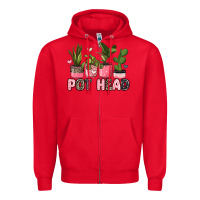 Red pot head plants Zipper Hoodie - JahusDesignShop