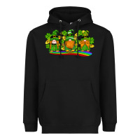 Black st patricks day gnomes shamrock gold rainbow Heavyweight Hoodie - Artiststas