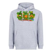 Heather Grey st patricks day gnomes shamrock gold rainbow Heavyweight Hoodie - Artiststas