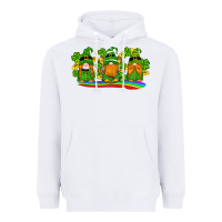 White st patricks day gnomes shamrock gold rainbow Heavyweight Hoodie - Artiststas