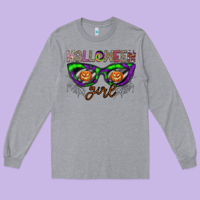 Halloween Girl Long Sleeve Tee Designed By Cowhidedigitalart