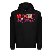Black my cat is my valentine Premium Hoodie - NancyCooperArtShop