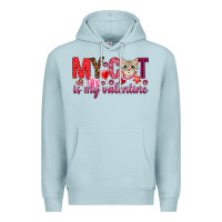 Blue Mist my cat is my valentine Premium Hoodie - NancyCooperArtShop