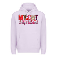 Lilac my cat is my valentine Premium Hoodie - NancyCooperArtShop
