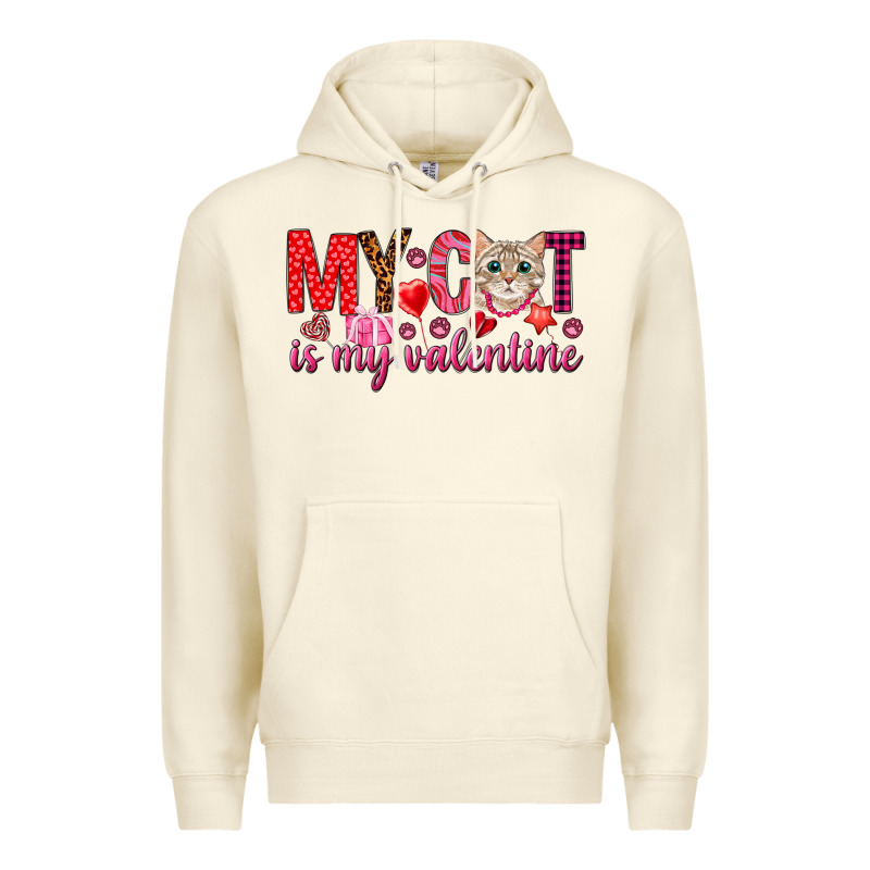 My Cat Is My Valentine Premium Hoodie by NancyCooperArtShop | Teevron