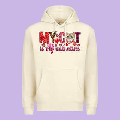 My Cat Is My Valentine Premium Hoodie Designed By Nancycooperartshop