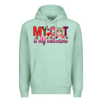 Seafoam my cat is my valentine Premium Hoodie - NancyCooperArtShop