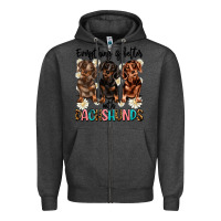 Charcoal Heather everything is better with dachshunds Zipper Hoodie - JahusDesignShop