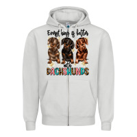 Dove Grey everything is better with dachshunds Zipper Hoodie - JahusDesignShop