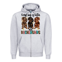 Heather Grey everything is better with dachshunds Zipper Hoodie - JahusDesignShop