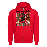 Red everything is better with dachshunds Zipper Hoodie - JahusDesignShop