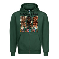 Sports Green everything is better with dachshunds Zipper Hoodie - JahusDesignShop
