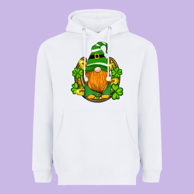 St Patricks Day Gnomes Horseshoe Shamrock Gold Heavyweight Hoodie Designed By Artiststas