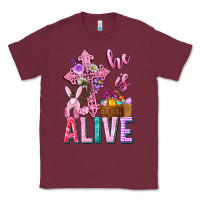 Burgundy he is alive easter Classic Tee - Neo Western