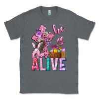 Charcoal Heather he is alive easter Classic Tee - Neo Western
