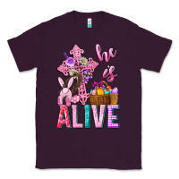 Plum he is alive easter Classic Tee - Neo Western