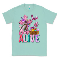 Seafoam he is alive easter Classic Tee - Neo Western