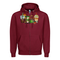 Burgundy lawyer coffee cups Zipper Hoodie - AdoDesignShop