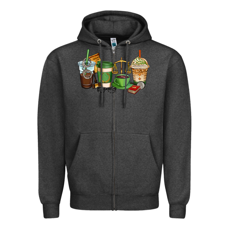 Lawyer Coffee Cups Zipper Hoodie by AdoDesignShop | Teevron