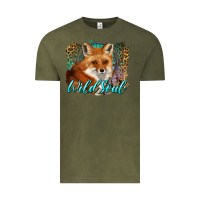 Vintage Olive wild soul fox with dream catcher Vintage Tee - BarkalooDesign