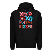 Black xo xo hugs and kisses Premium Hoodie - NancyCooperArtShop