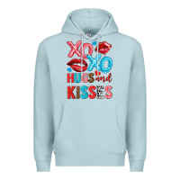 Blue Mist xo xo hugs and kisses Premium Hoodie - NancyCooperArtShop