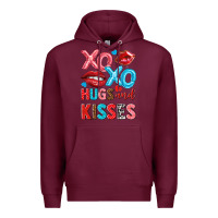 Burgundy xo xo hugs and kisses Premium Hoodie - NancyCooperArtShop