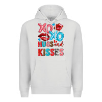 Dove Grey xo xo hugs and kisses Premium Hoodie - NancyCooperArtShop